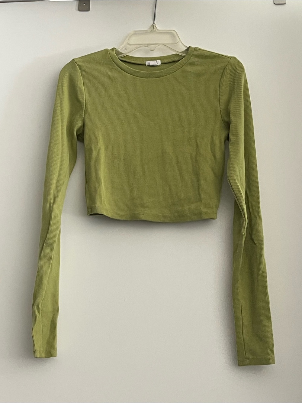 Garage Green Long Sleeve Crop Top